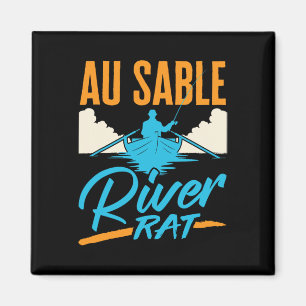 Au Sable River Rat Flottning Kanotfiske Båtturer Magnet