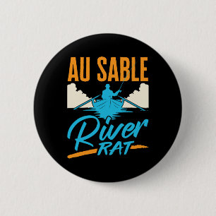 Au Sable River Rat Flottning Kanotsegling Fiske Bå Knapp