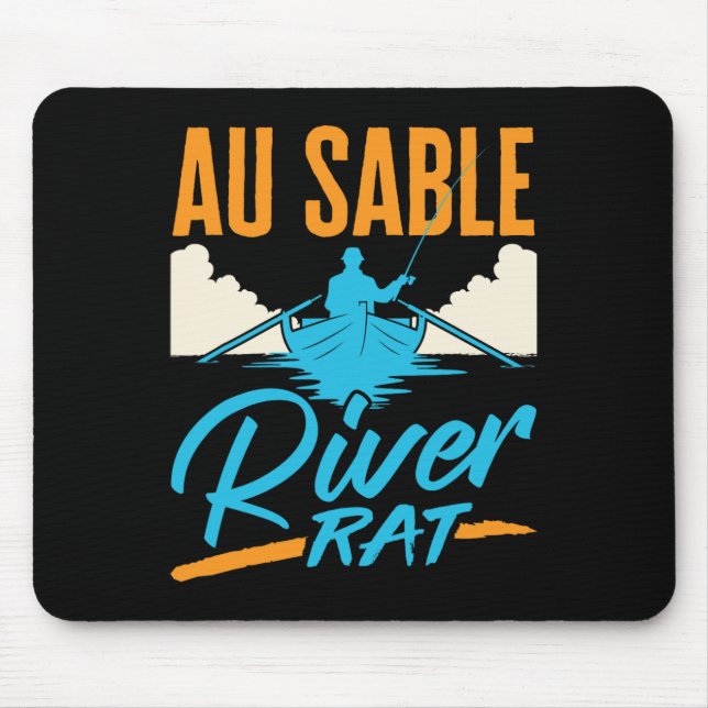 Au Sable River Rat Flottning Kanotsegling Fiske Bå Musmatta (Framsidan)