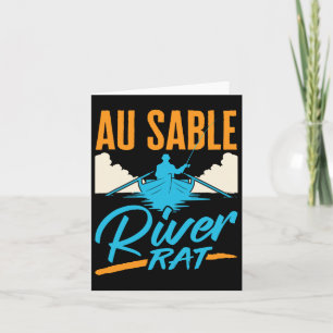 Au Sable River Råtta Raiting Canoeing Fishing Boat Kort