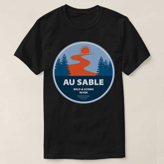 Au Sable Vild och Scenia River T Shirt (Design framsida)