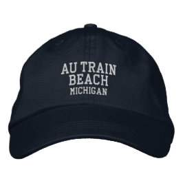 Au Train Beach Michigan Broderad Basebollmössa Keps