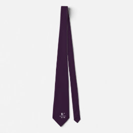 Aubergine | Elegant monogram+namn | ensidig Slips