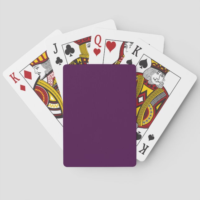 Aubergine Lila Enfärgad Casinokort (Baksidan)