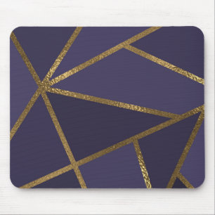 Aubergine Lila Guld Brons Geometrisk Glam Chic Musmatta