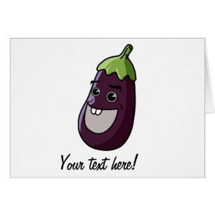 Auberginetecknad Hälsningskort