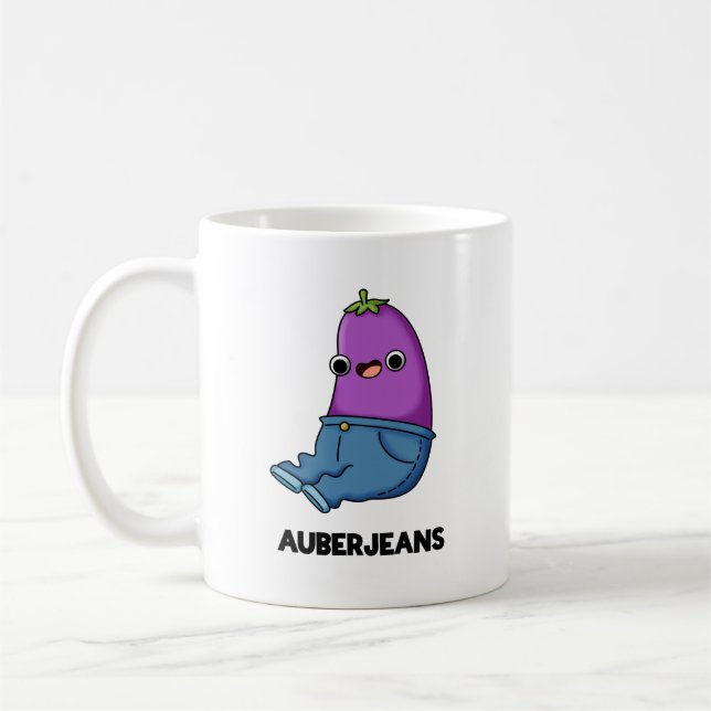 Auberjeans Funny Eggplant Pun Kaffemugg (Vänster)