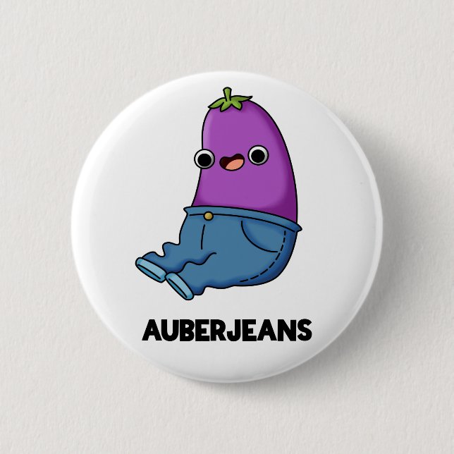 Auberjeans Funny Eggplant Pun Knapp (Framsida)