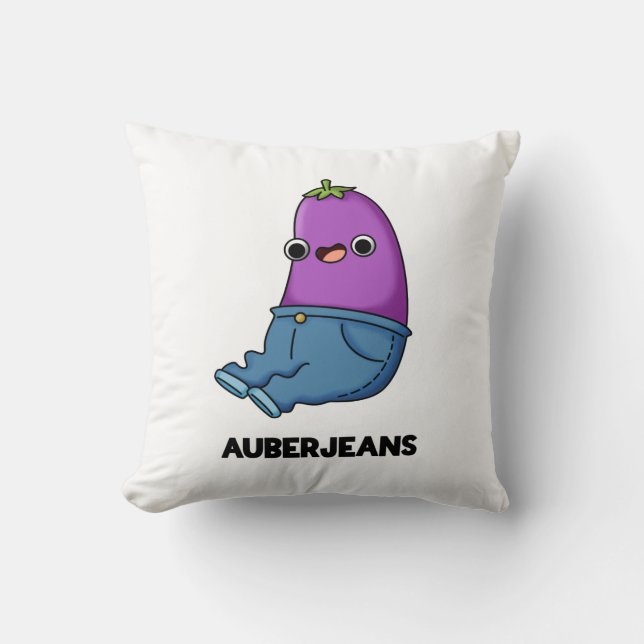 Auberjeans Funny Eggplant Pun Kudde (Framsida)