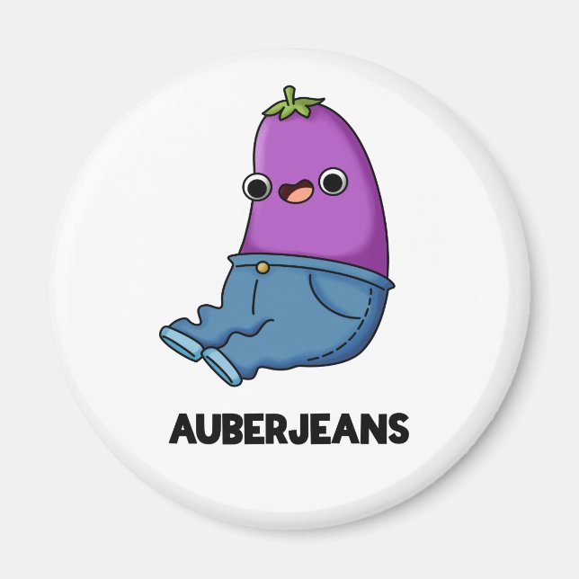 Auberjeans Funny Eggplant Pun Magnet (Framsidan)