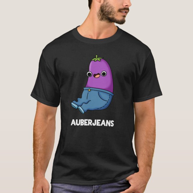 Auberjeans Funny Eggplant Pun Mörk BG T Shirt (Framsida)