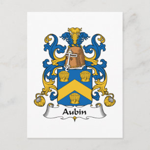 Aubin Family Crest Vykort