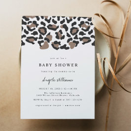 AUBREE Bohemian Leopard Print Baby Shower Inbjudningar