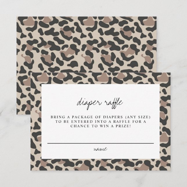 Aubree - Jungle Safari Animal Print Raffle Inbjudningar (Fram/baksida)