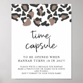 AUBREE Leopard Print Baby Shower Time Capsule-teck Poster