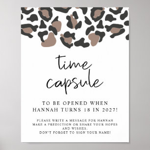 AUBREE Leopard Print Baby Shower Time Capsule-teck Poster