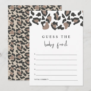 AUBREE Leopard Print gissar att matspelet i Baby Inbjudningar