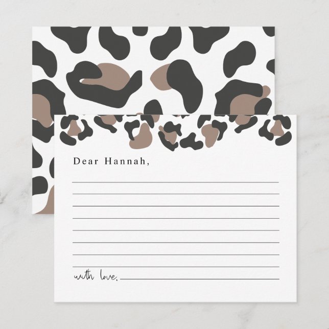 AUBREE Leopard Skriv ut Safari Time Capsule Tilläggskort (Fram/baksida)