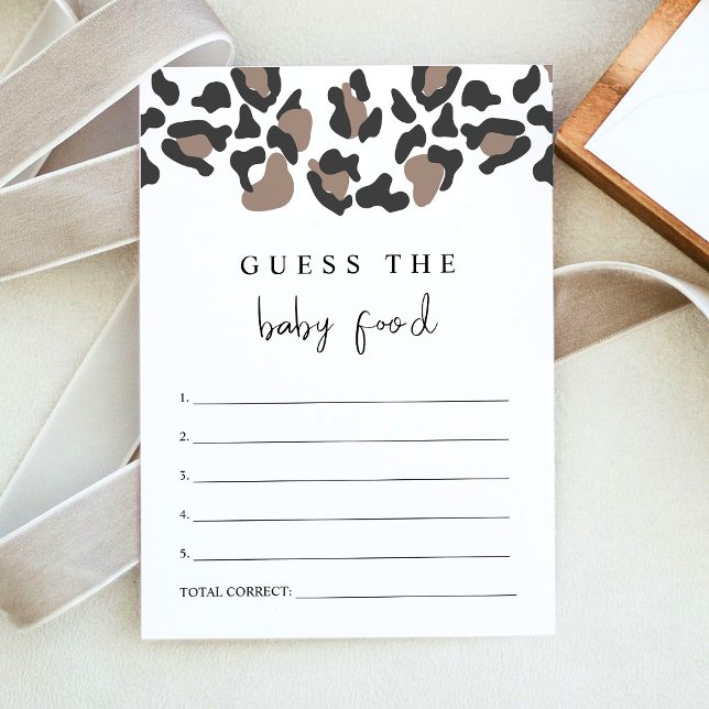 AUBREE Leopard Tryck Gissa Babymatspel Inbjudningar (Skapare uppladdad)