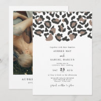 AUBREE Modern Leopard Skriv ut Safari Photo Bröllo