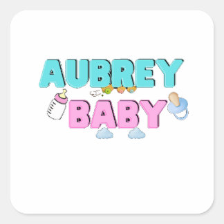 Aubrey baby fyrkantigt klistermärke