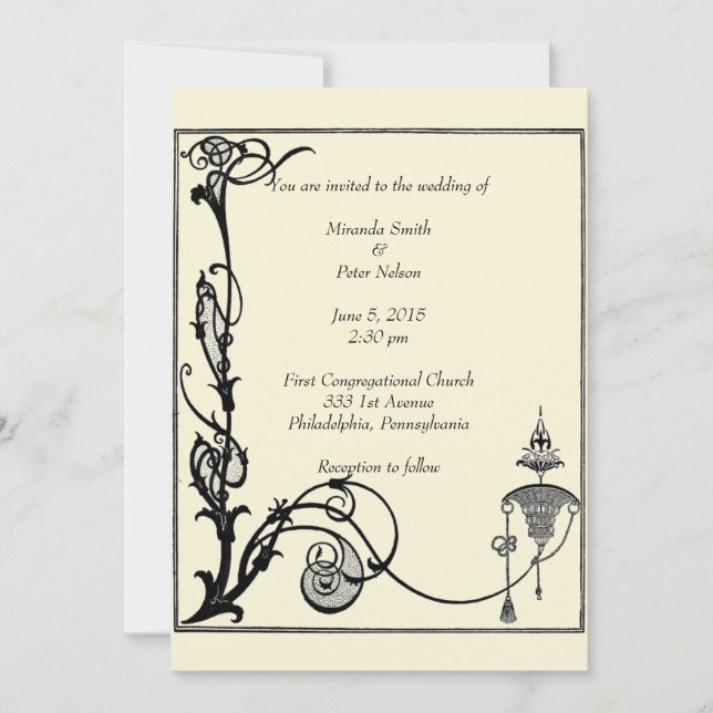 Aubrey Beardsley-design från 1920-talet Inbjudningar (Framsida)