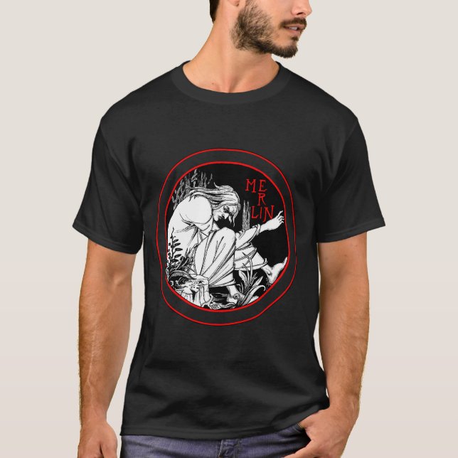 Aubrey Beardsley Merlin T Shirt (Framsida)