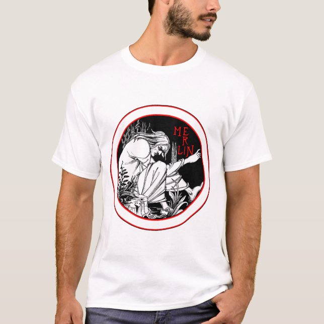 Aubrey Beardsley Merlin T Shirt (Framsida)