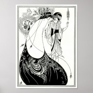 Aubrey Beardsley påfågelkjol Poster