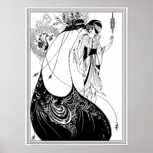 Aubrey Beardsley - påfågelkjolen Poster