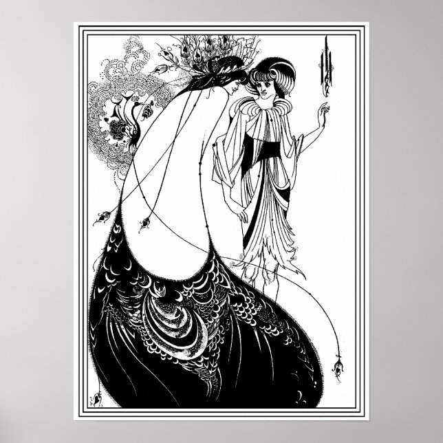 Aubrey Beardsley - Peacock Skirt Poster (Framsidan)