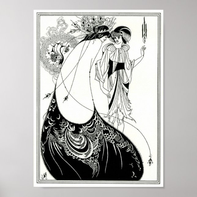 Aubrey Beardsley Peacock Skirt Poster (Framsidan)