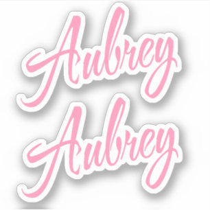 Aubrey Decorative Namn i Rosa x2 Sticker Klistermärken