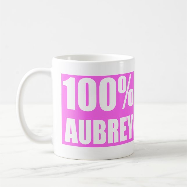 Aubrey namn 100 procent kaffemugg (Vänster)
