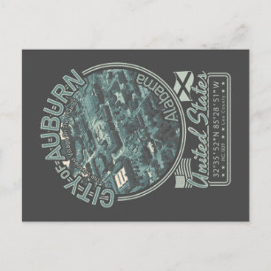 AUBURN ALABAMA - ALABAMA CITYSCAPE BIRDS ÖGA VIEW VYKORT