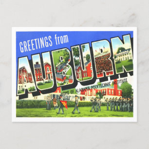 Auburn, Alabama Vintage Big Brev Postcard Vykort