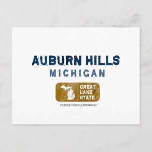 Auburn Backe Michigan Underbara Sjö-staten Vykort