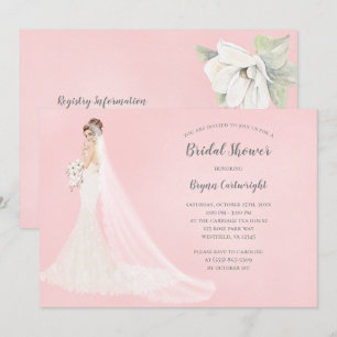 Auburn Bride i Snöre Gown Elegant Möhippa Inbjudningar