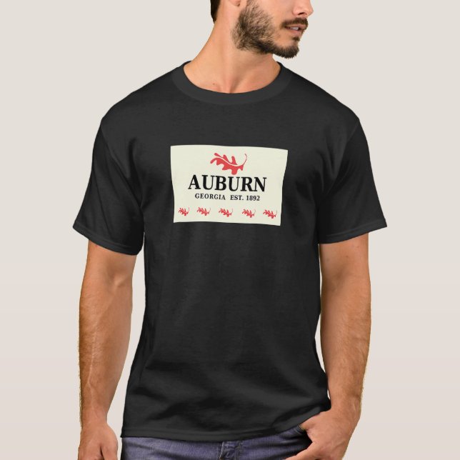 Auburn Georgia Flagga T Shirt (Framsida)