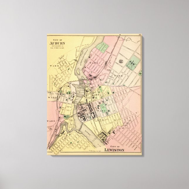 Auburn, Lewiston Canvastryck (Framsida)