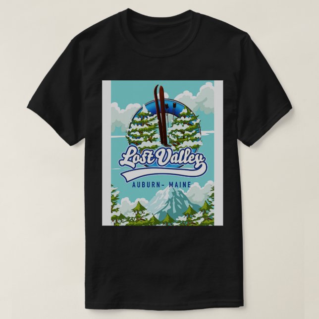 Auburn Maine Borttappad valley ski T Shirt (Design framsida)