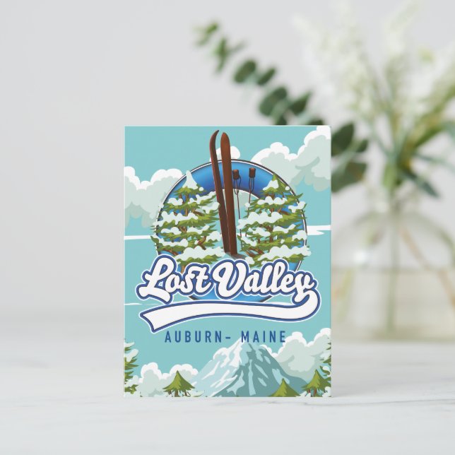 Auburn, Maine, Borttappad valley ski Vykort (Stående Fram)