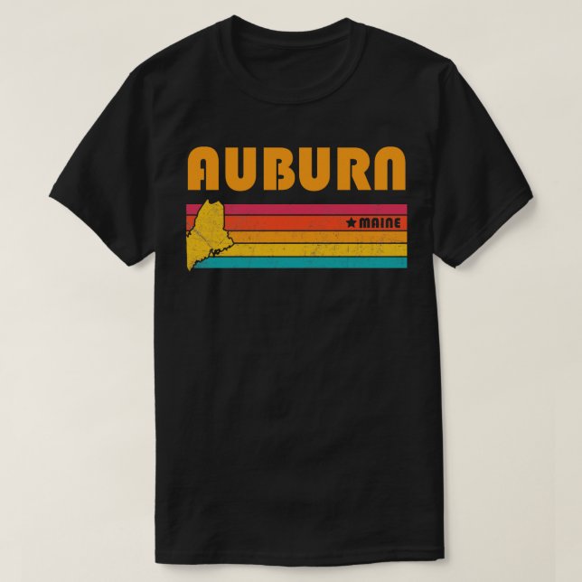 Auburn Maine Vintage Distress Souvenir T Shirt (Design framsida)