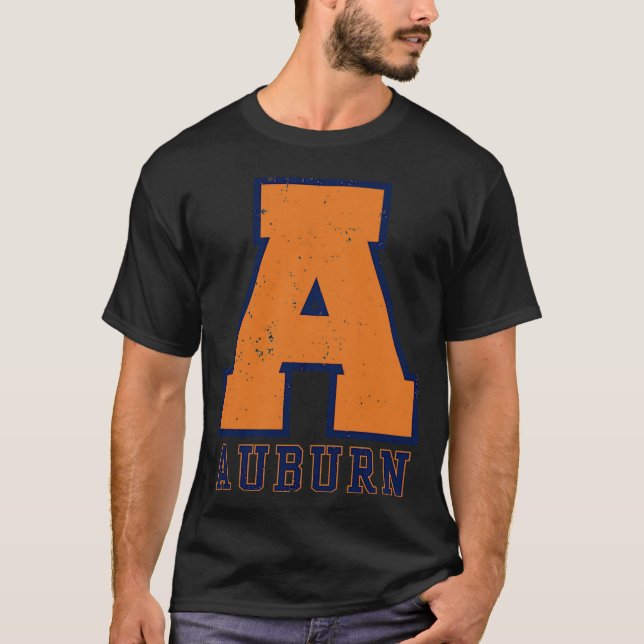 Auburn Old School Block A T Shirt (Framsida)