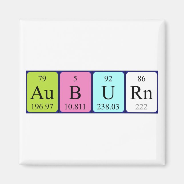 Auburn Periodisk magnet bord namn (Framsidan)