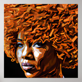 Auburn Queen Orange Brown Hair Black Melanin Afro Poster