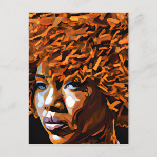 Auburn Queen Orange Brown Hair Black Melanin Afro Vykort