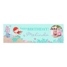 Auburn Sjöjungfru Birthday Banner