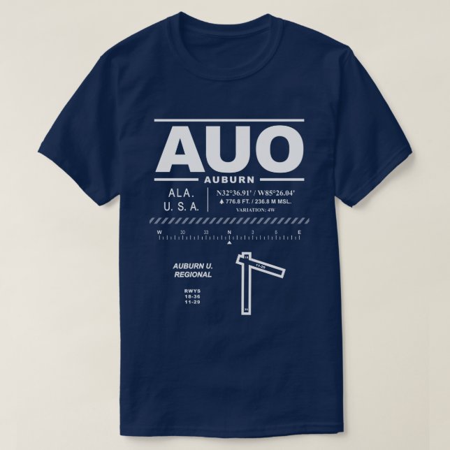 Auburn U. Regional Airport AUO T Shirt (Design framsida)