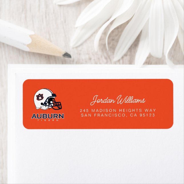 Auburn Universiteten | Auburn Football Returadress Etikett (Insitu)